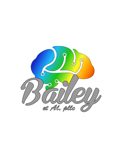 Logo for Bailey et al, with text and a drawing of a brain, in multiple colors