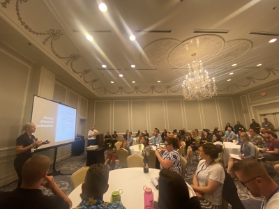 Stephanie Williams presenting at the International Co-responder Conference in 2022.e